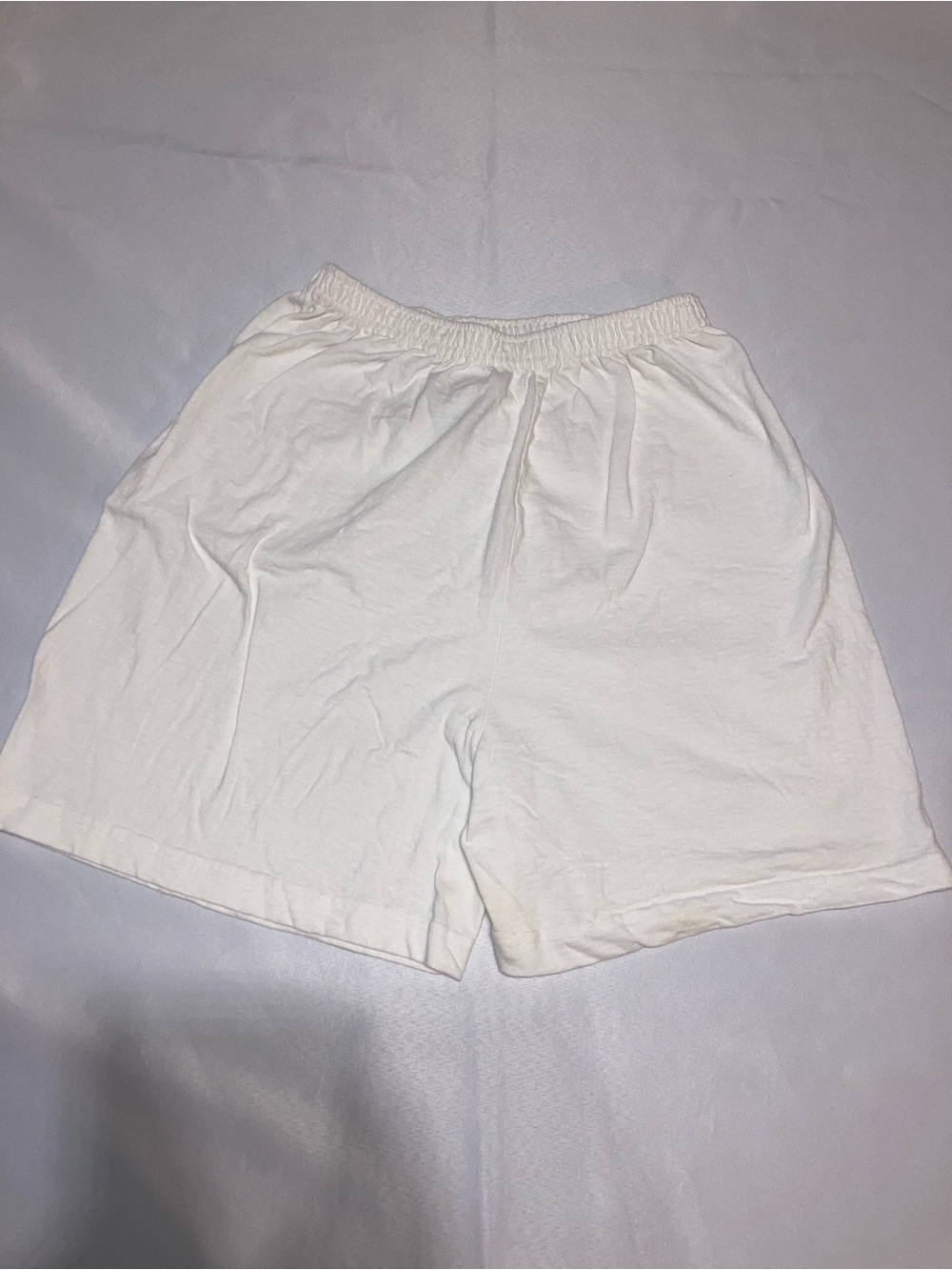Vintage Women's White Athletic Shorts with Elastic Waistband